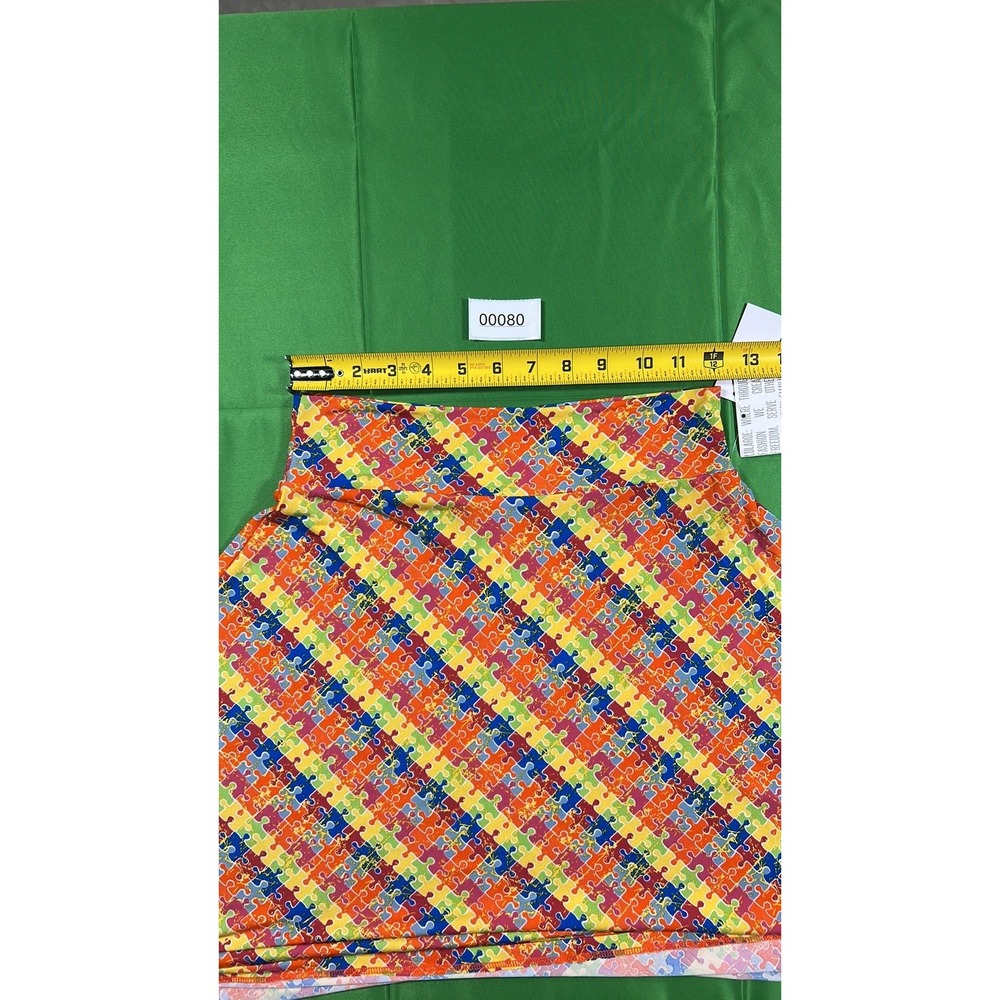 LuLaRoe Kids Azure A-Line Skirt Autism Awareness Puzzle Piece Print NWT Size 10 - Picture 5 of 9